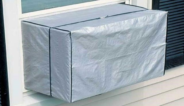 Cover the outdoor unit in extreme cold during AC service
